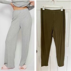 Skin Women's Khaki Green Pull on Elastic Waist Pants Size 4/ 10 US Loungewear